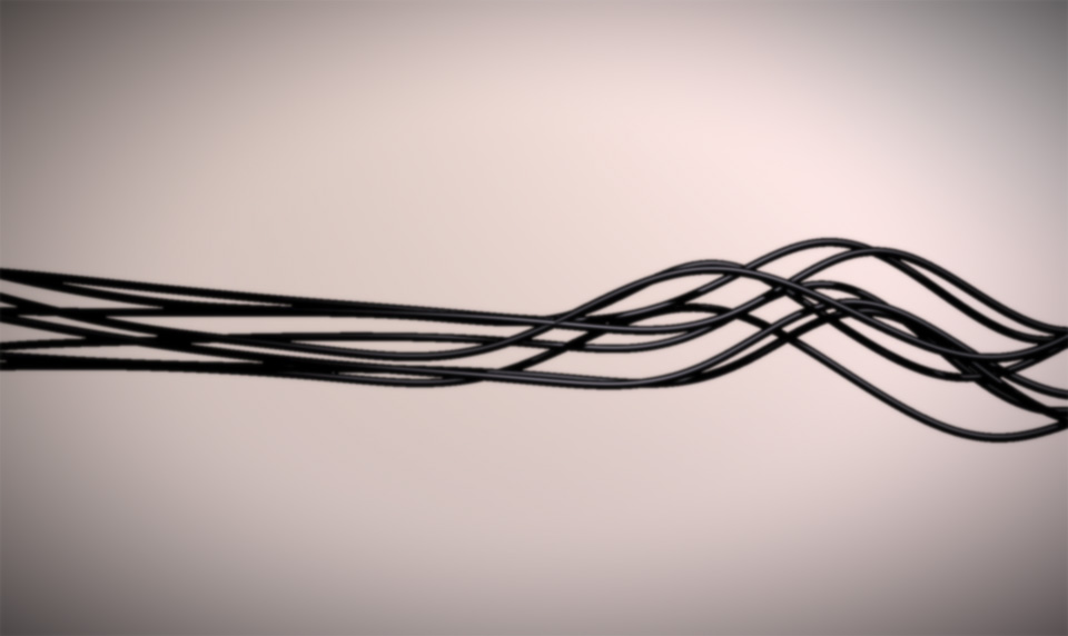 Partitura - undulating black strands, study 01 005