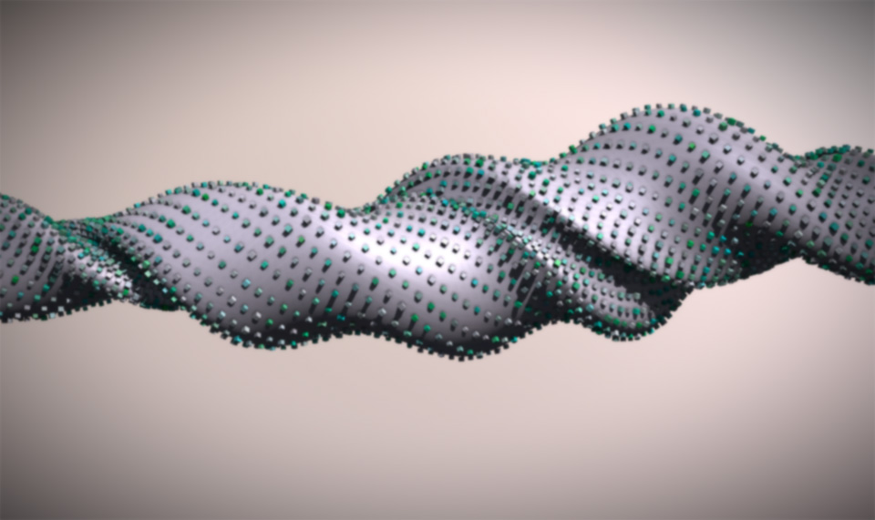 Partitura - textured turquoise and grey strands, study 02 057